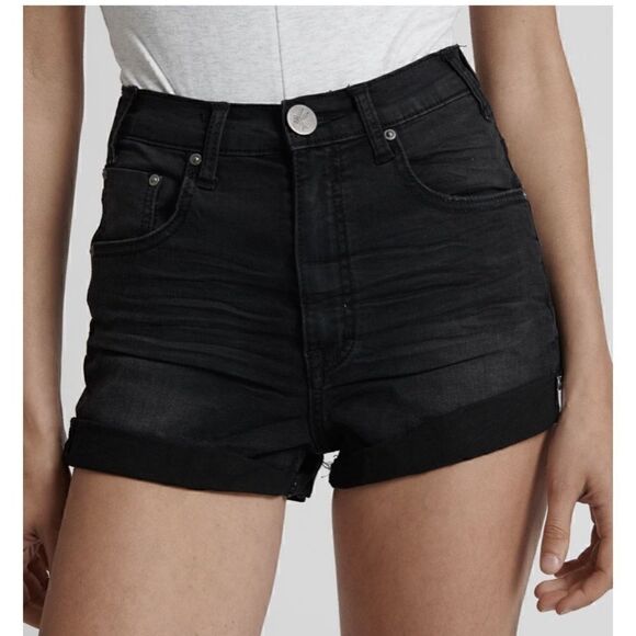 One Teaspoon Black Paris Highrise Harlet Shorts 26 - Picture 3 of 6